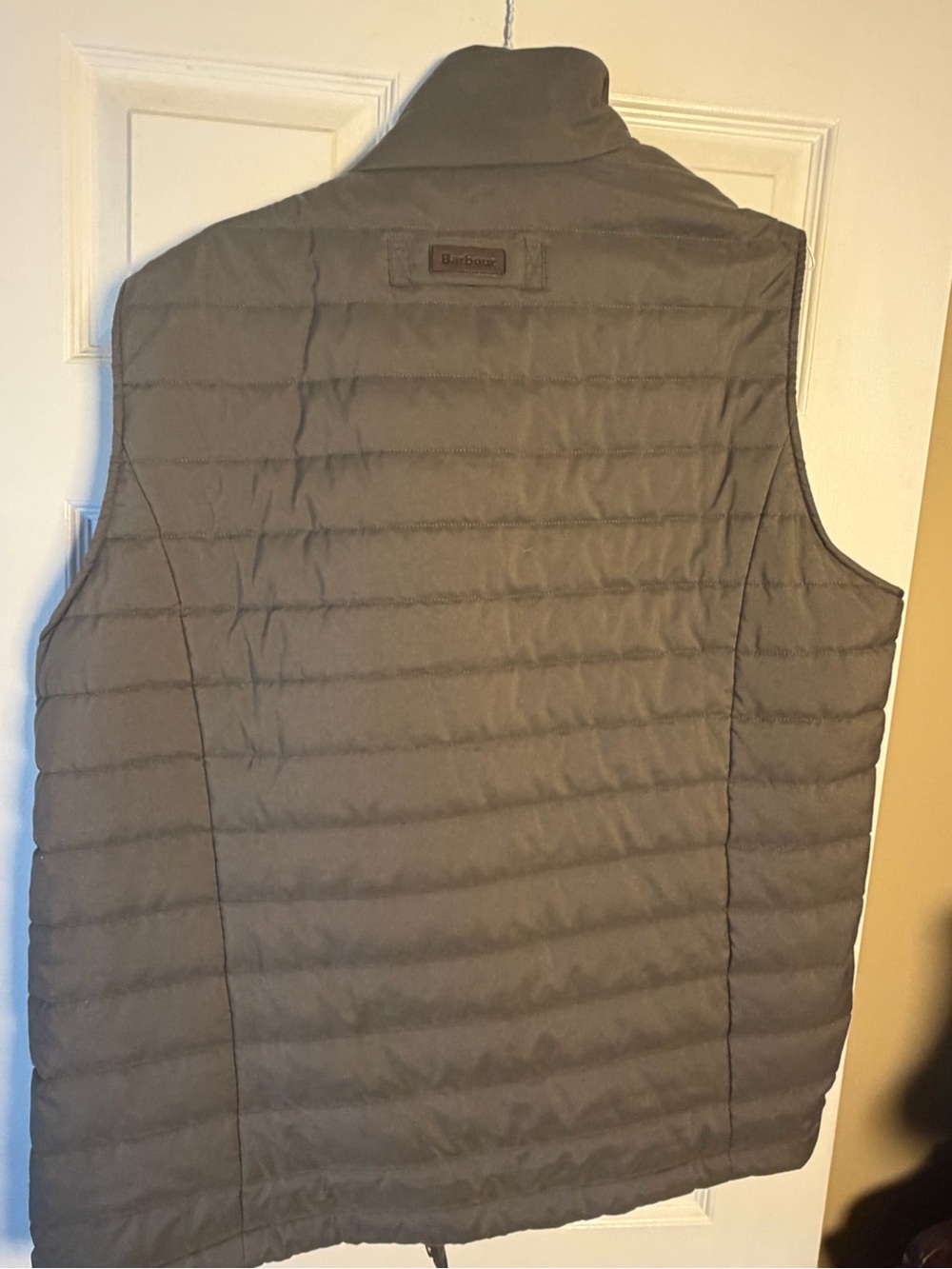 Barbour Bradford Quilted Vest Gilet XXL Olive Green Wool Yoke - Picture 7 of 9